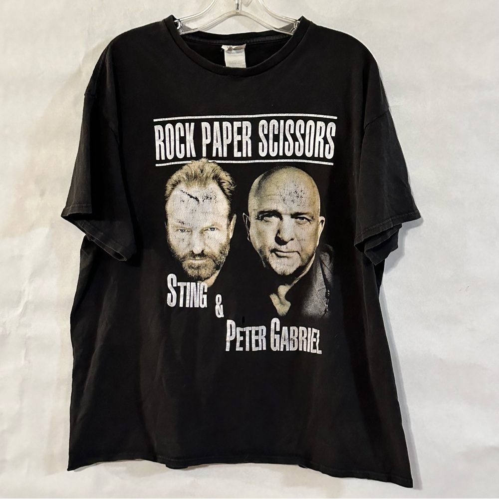 Sting Peter Gabriel Rock Concert Black Graphic T-Shirt